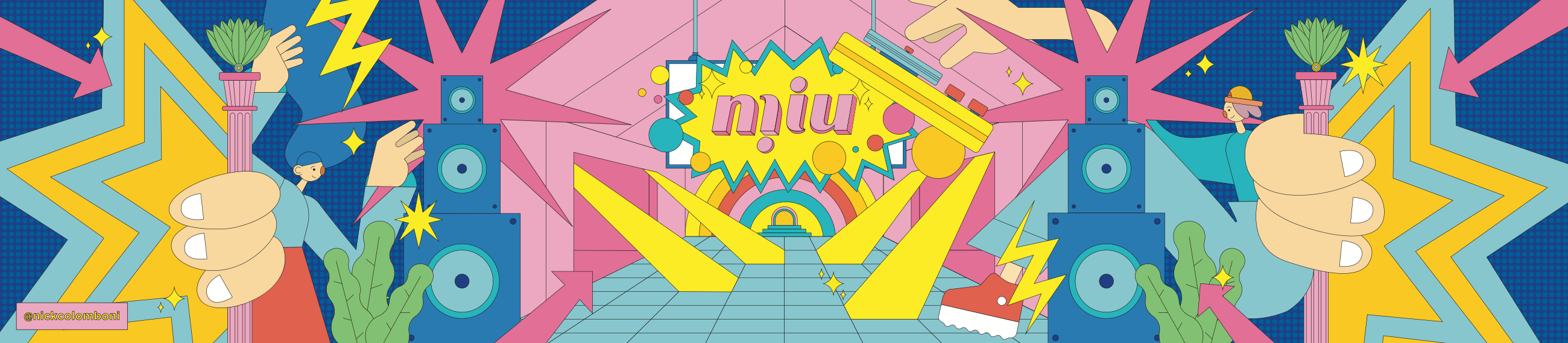 MIU 2022: il disegno della parete grande, il murale del festival